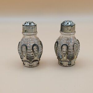 Antique Mini Glass Salt and Pepper Shaker Set